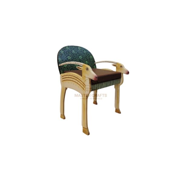Handcrafted Goat-Themed Accent Chair - Image 4