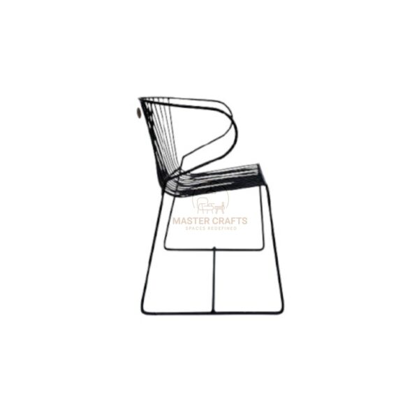 Chevron Backrest Metal Dining Chair - Image 2