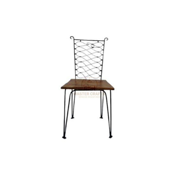 Wrought Iron and Wood Chair