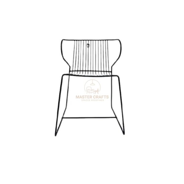 Chevron Backrest Metal Dining Chair