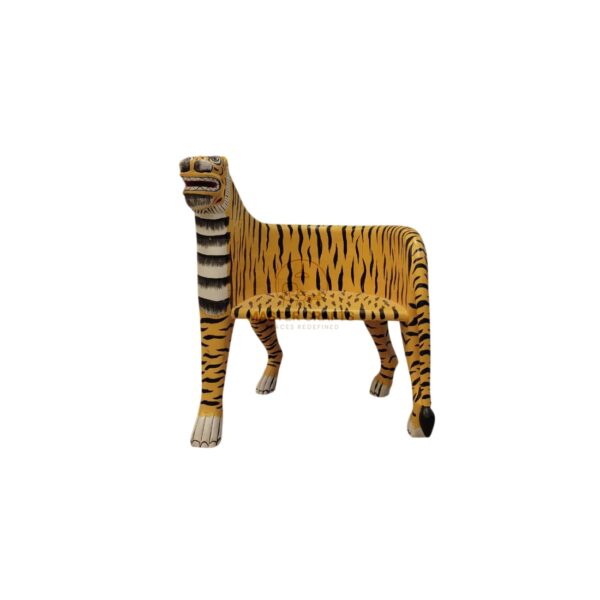 Handcrafted Tiger-Themed Accent Chair