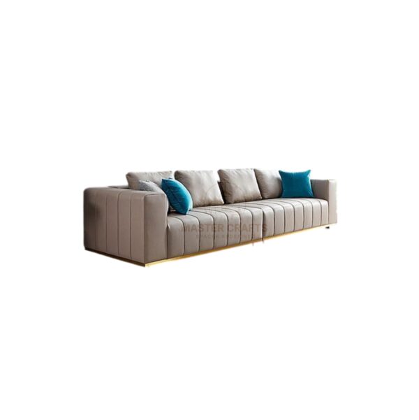 Metro Plush Sofa with Aqua Accents