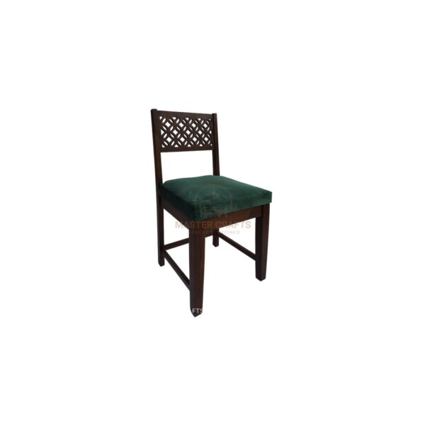 Emerald Lattice Wood Chair - Image 4