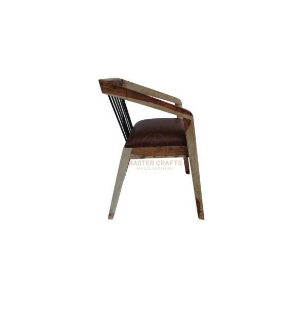 Rustic Spoke Wood Chair - Image 4
