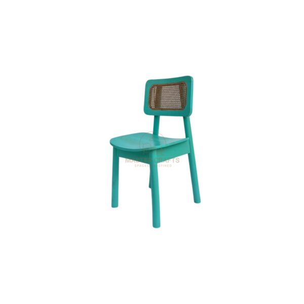 Aqua Cane Wooden Chair - Image 4