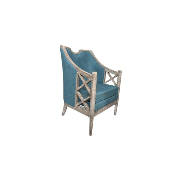 Teal Lattice Armchair - Image 2