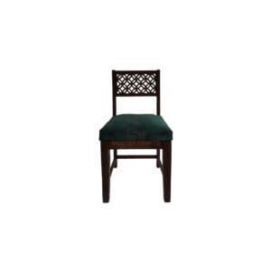 Emerald Lattice Wood Chair