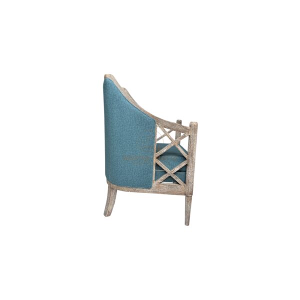 Teal Lattice Armchair - Image 4