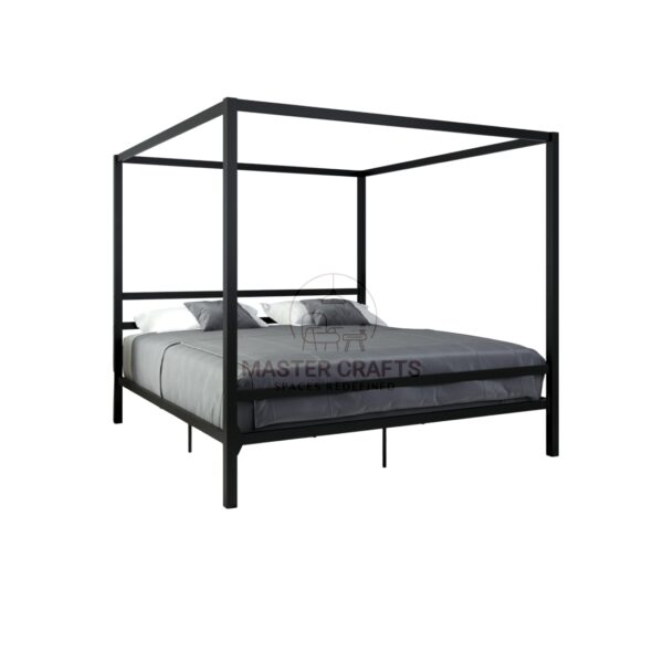 Natural Wood Modern Canopy Bed Frame