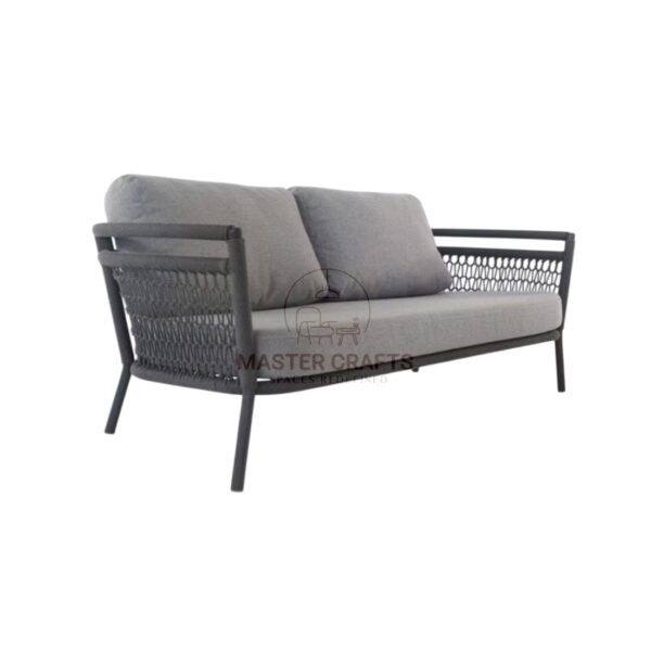 The Dark Gray Woven Panel Loveseat