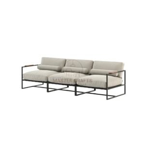 The Industrial Frame Sofa with Wood Accents