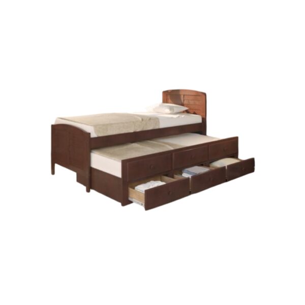Rattan Cane & Solid Wood Platform Bed