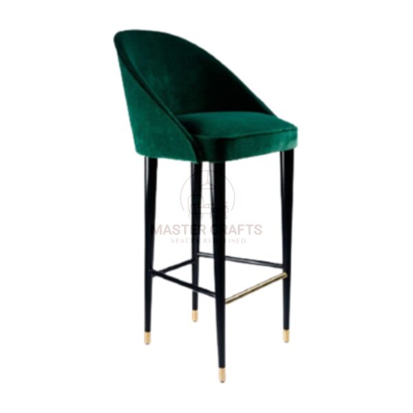 Emerald Velvet Tapered Leg Bar Stool