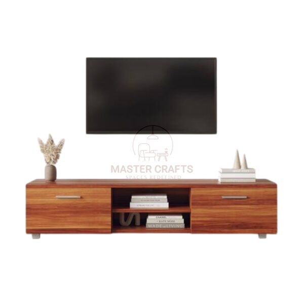 Mid-Century Modern Low TV Console with Drawers