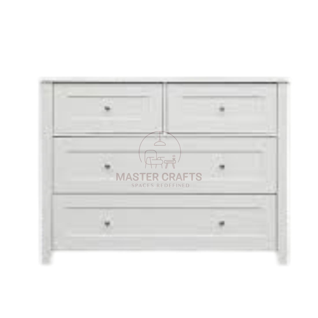 Classic White Shaker Style Four-Drawer Dresser