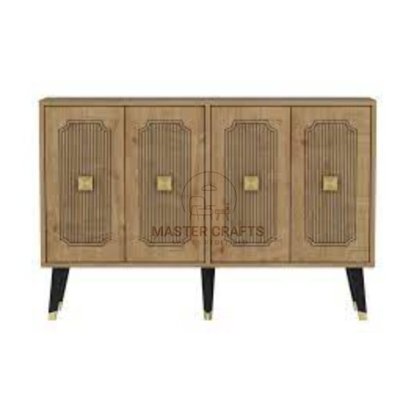 Mid-Century Modern Fluted Wood Sideboard