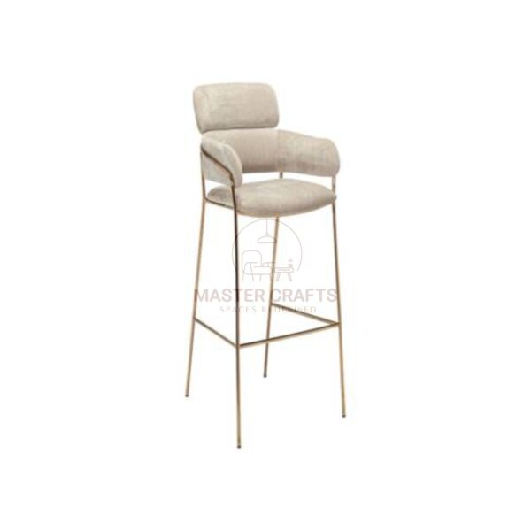 Minimalist Brass Frame Arm Bar Stool