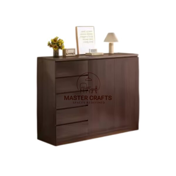 Contemporary Dark Wood Storage Chest with Drawers