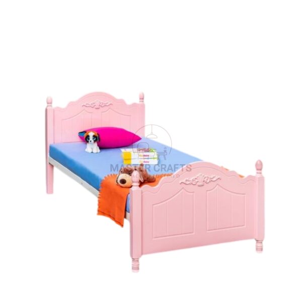Charming Pink Single Bed with Scrollwork and Spindles