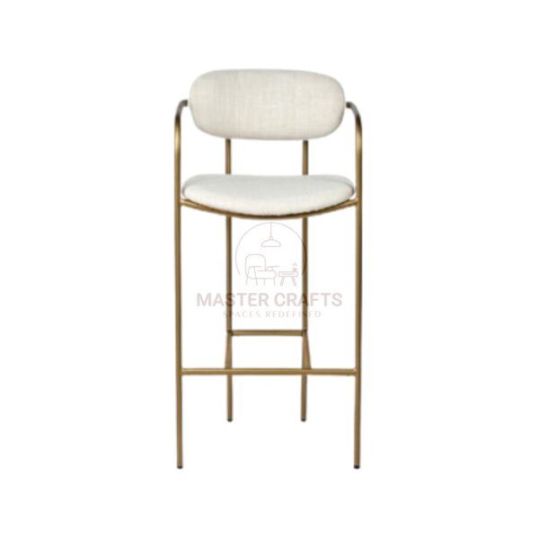  Gold Frame Upholstered Arm Bar Stool