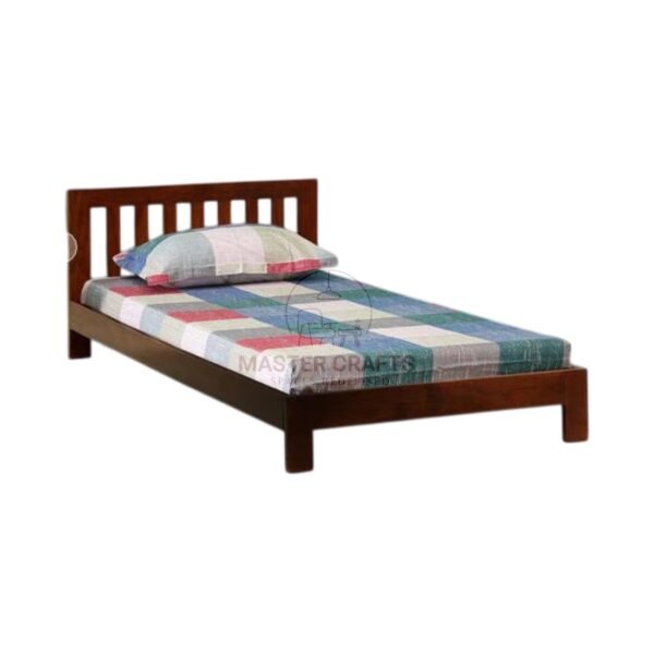 Simple Modern Single Bed with Vertical Slat Headboard
