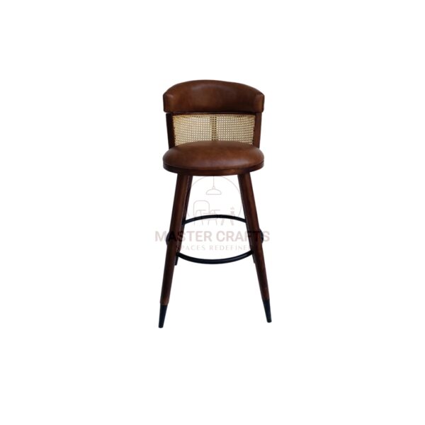Wicker-Backed Bar Stool