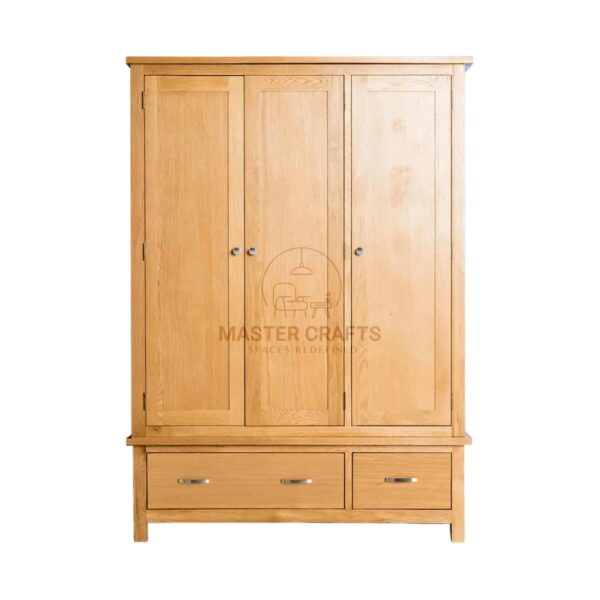 The Classic Oak Triple Wardrobe with Drawers