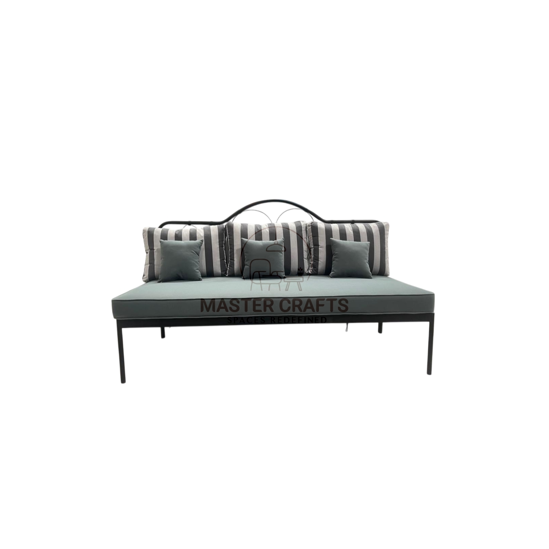 The Wrought Iron Daybed with Striped Pillows
