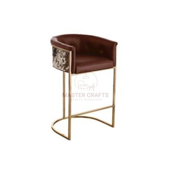 Contemporary Leather and Hair-on-Hide Counter Stool
