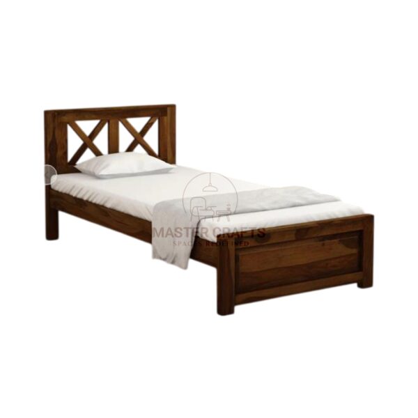 Rustic Farmhouse Single Bed with X-Design Headboard and Footboard
