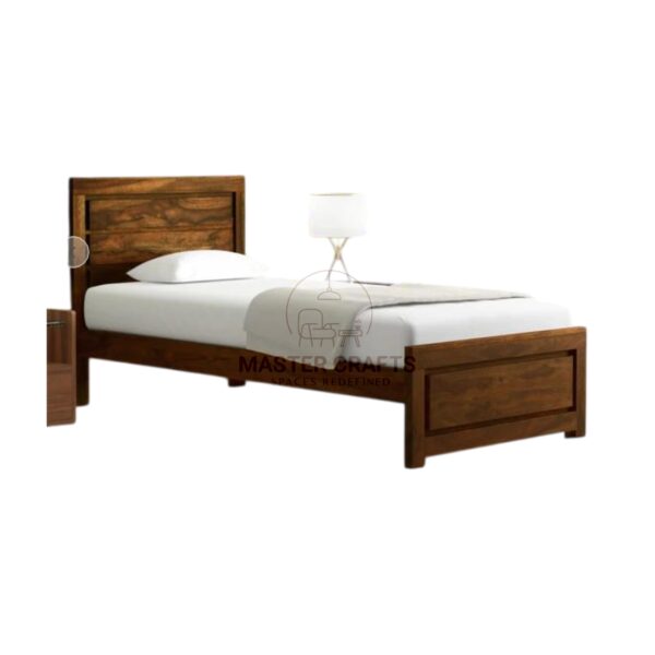 Rustic Single Bed with Paneled Headboard and Footboard
