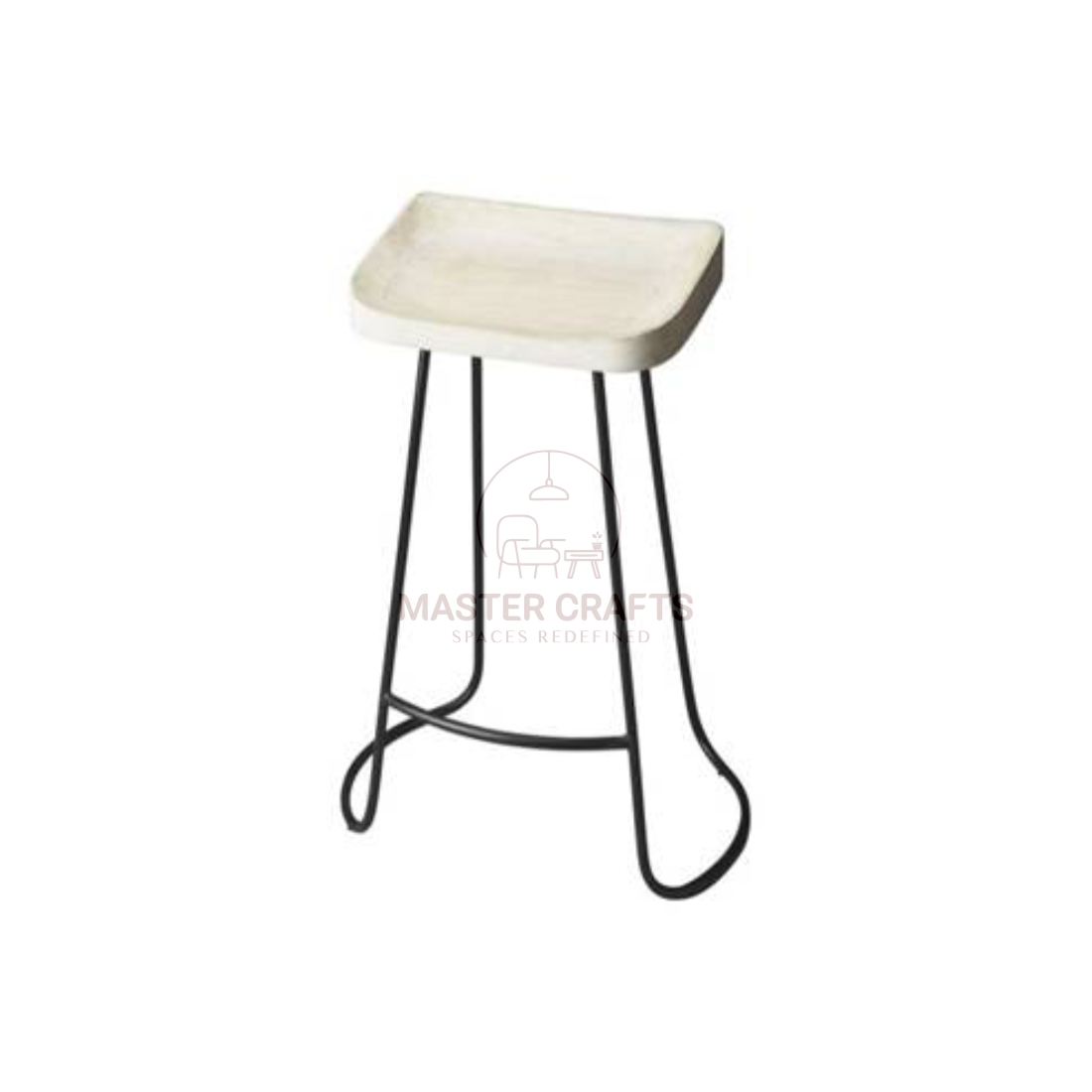 Industrial Black Wire Loop Stool