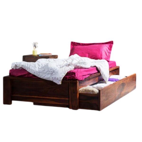 Chunky Solid Wood Single Bed with Hidden Storage