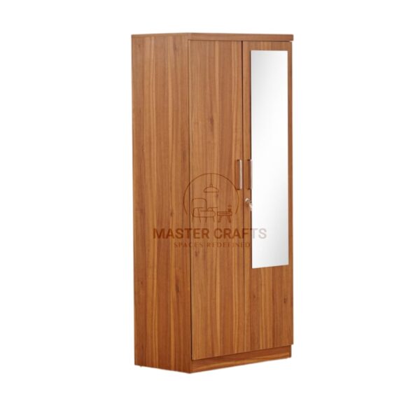 The Modern Two-Door Wardrobe with Integrated Mirror"