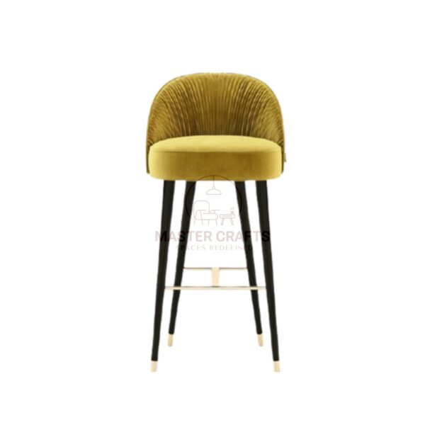 Velvet Ribbed Back Bar Stool