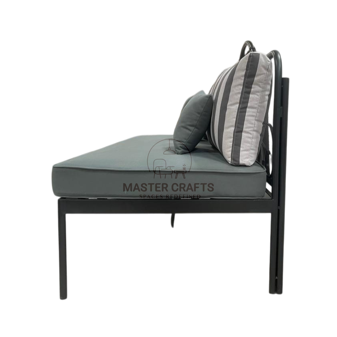 The Wrought Iron Daybed with Striped Pillows - Image 3