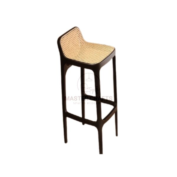 Tapered Leg Round Wood Stool with Metal Accents