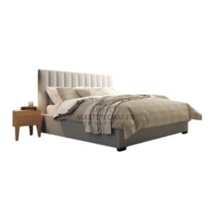  Modern Upholstered Bed with Vertical Channel Headboard