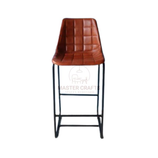  Industrial-Rustic Quilted Leather Bar Stool