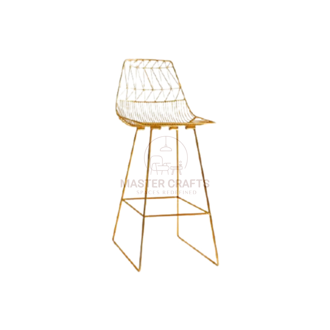 Gold Wire Frame Geometric Bar Stool
