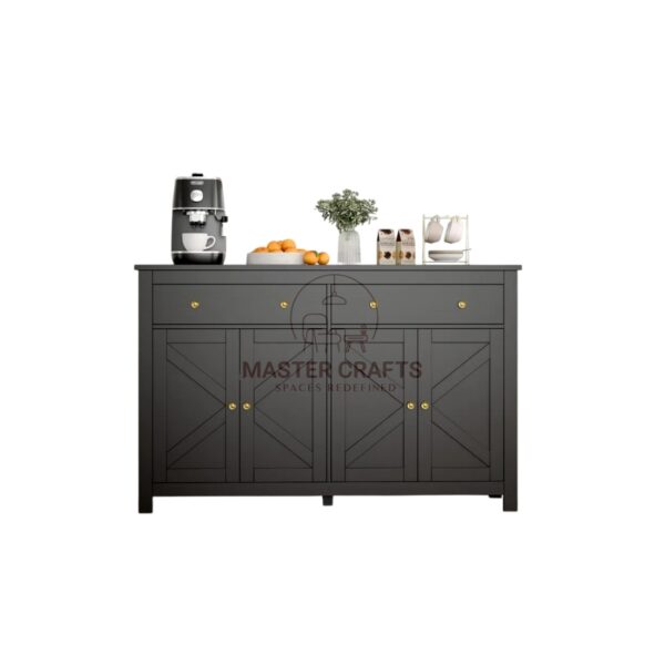 Farmhouse Chic Black Buffet Server Cabinet
