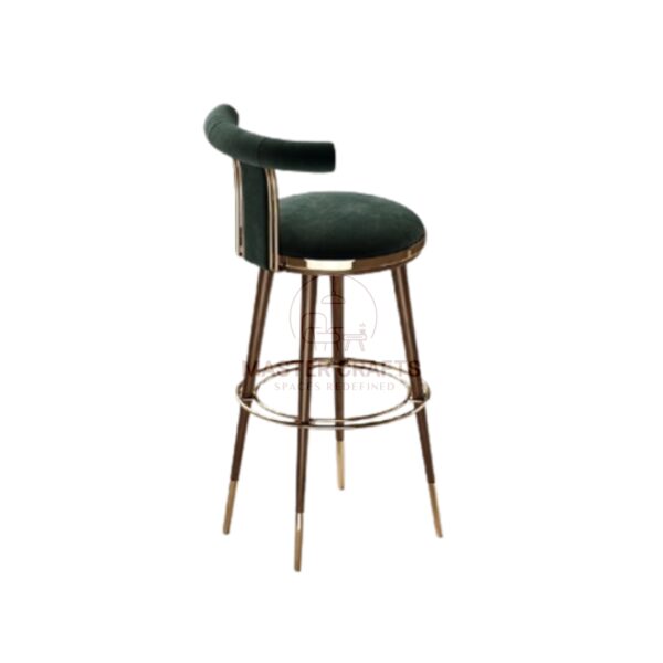 Emerald Velvet Curved Back Counter Stool