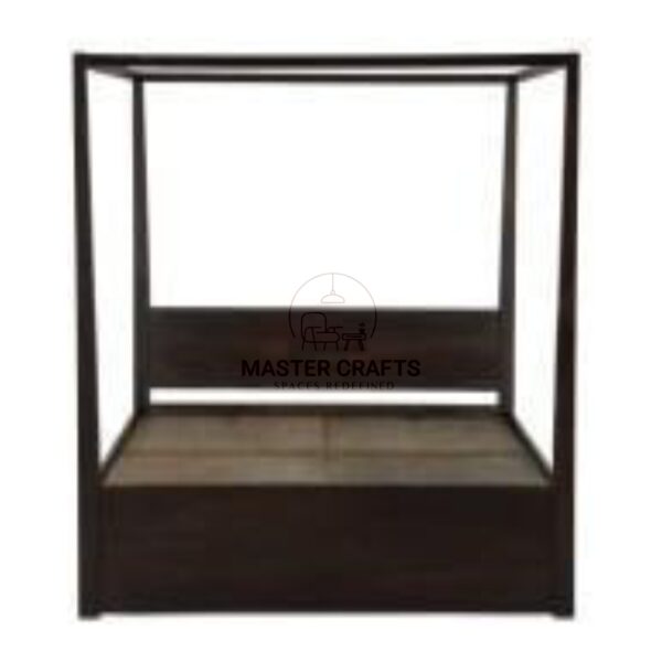 Minimalist Dark Wood Canopy Daybed Frame