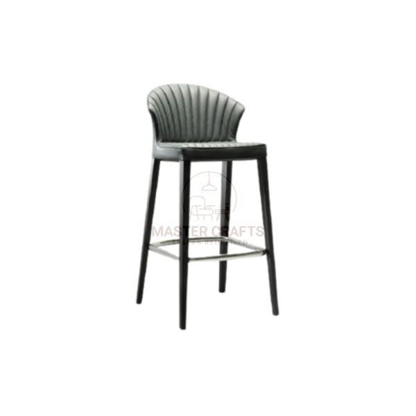 Art Deco-Inspired Bar Stool with Upholstered Back
