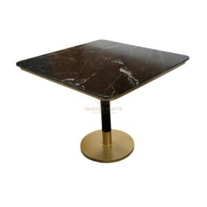 Contemporary Brass and Marble Bistro Table