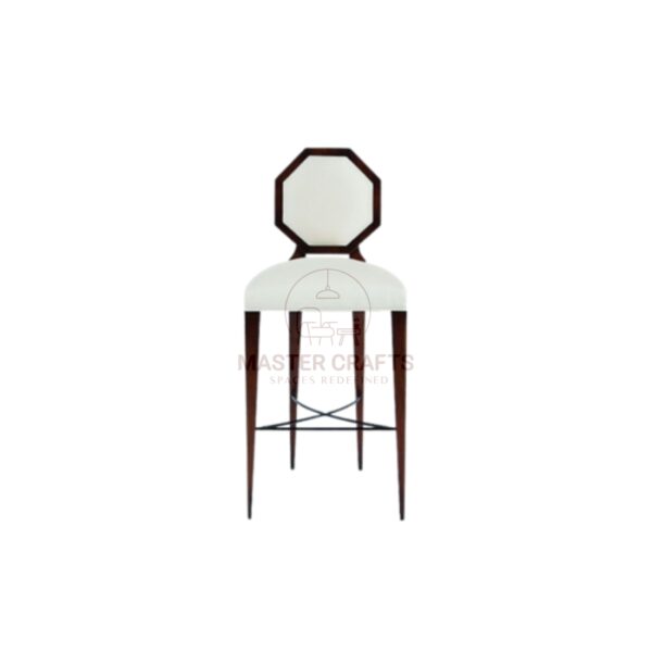 Mid-Century Modern Wood & White Stool