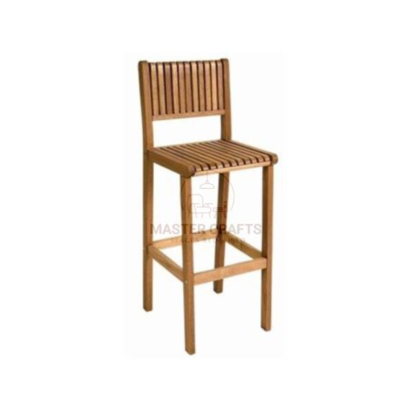  Simple Slatted Wood Bar Stool
