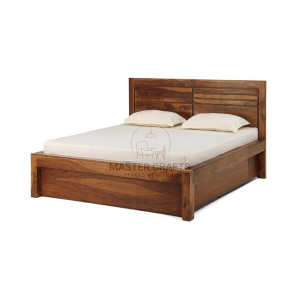 Rustic Panel Headboard Storage Bed