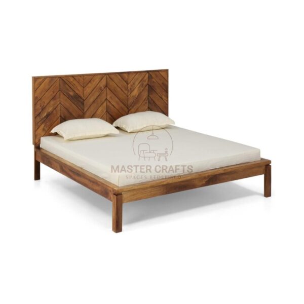Elevated Chevron Headboard Bed Frame