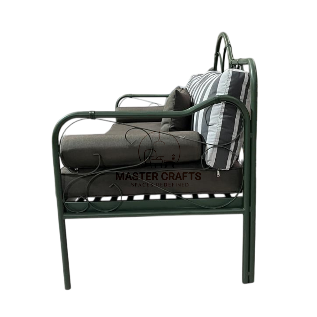 The Wrought Iron Daybed with Striped Pillows - Image 2